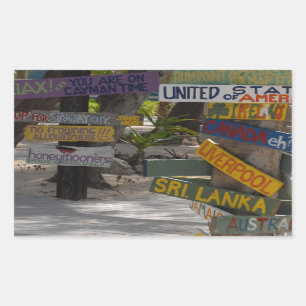 Sign Post Rum Point Grand Cayman Rechteckiger Aufkleber