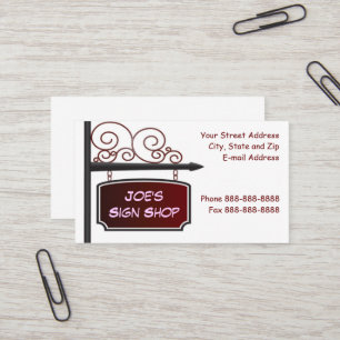 Sign Shop Real Anwesen Agent Business Card Visitenkarte
