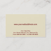 Sign Shop Real Anwesen Agent Business Card Visitenkarte (Rückseite)