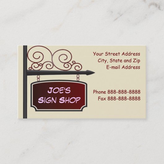 Sign Shop Real Anwesen Agent Business Card Visitenkarte (Vorderseite)