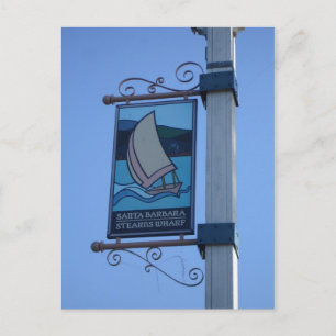 Sign - Stearns Wharf, Santa Barbara, CA Postkarte