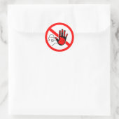 sign stop trespassing hand blood runder aufkleber (Tasche)