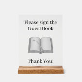 Sign the Guest Book clear Acrylschild (Vorderseite)