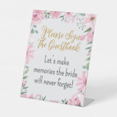 Sign the Guestbook Love is in Bloom Pedestal Sign Sockelschild (Vorderseite)