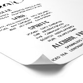 Sign up Schriftart Calligraphy Classic Bar Menu Poster (Ecke)