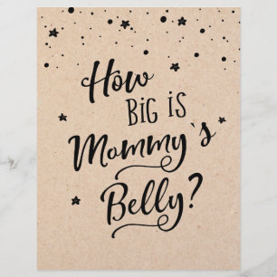 SIGN Wie groß ist Mommys Bauch? Baby Shower Game