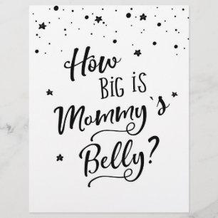 SIGN Wie groß ist Mommys Bauch? Baby Shower Game
