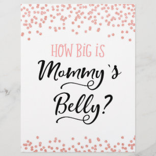 SIGN Wie groß ist Mommys Bauch? Baby Shower Game