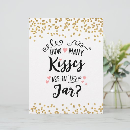 SIGN Wie viele Küsse sind im Glas? (Stehend Vorderseite)