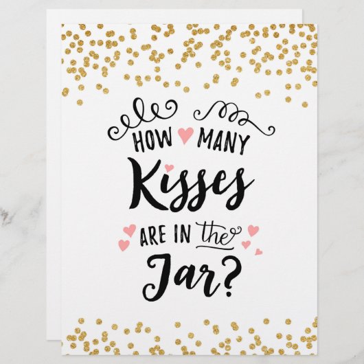 SIGN Wie viele Küsse sind im Glas? (Vorne/Hinten)