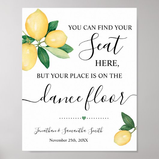 Sign Your Sign für Hochzeitsfeiern Poster (Vorne)