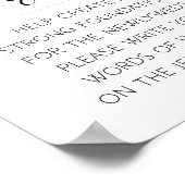 Signa A Jenga Piece Wedding Guest Book Poster (Ecke)