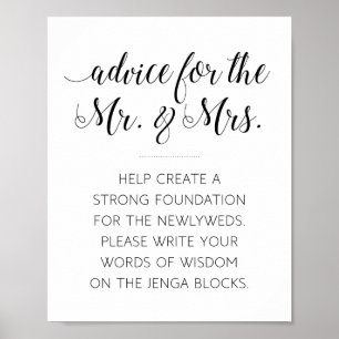 Signa A Jenga Piece Wedding Guest Book Poster