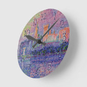 Signac's Le Château des Papes Runde Wanduhr (Winkel)