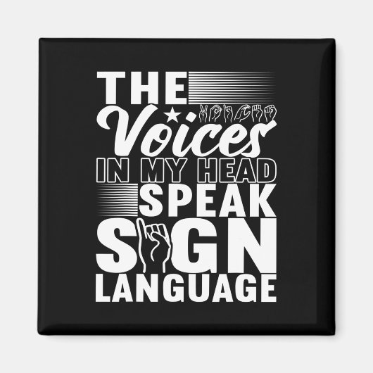 Signage Language Deaf Awareness 5 Magnet (Vorne)