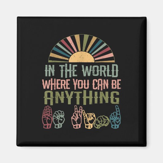 Signage Language Deaf Awareness Kindness ASL Langu Magnet (Vorne)