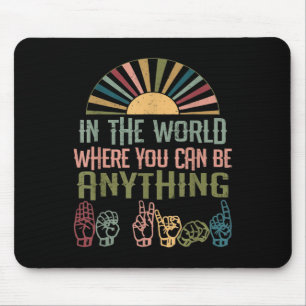 Signage Language Deaf Awareness Kindness ASL Langu Mousepad