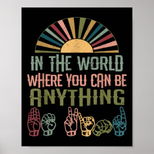 Signage Language Deaf Awareness Kindness ASL Langu Poster