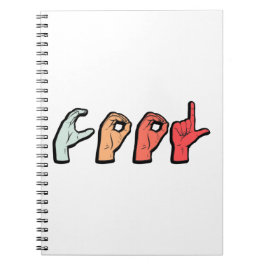 Signage Language Word ASL - Deaf Culture Notizblock