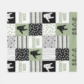 Signage-Sprachform Muster Salsa grün ASL Mama Lov Fleecedecke (Vorderseite (Horizontal))