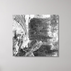 Signal-Felsen nahe Bahnstrecke-Fotografie Leinwanddruck