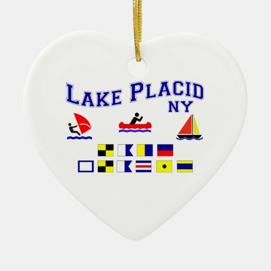 Signal-Flaggen des Lake Placid-NY Keramikornament (Vorne)
