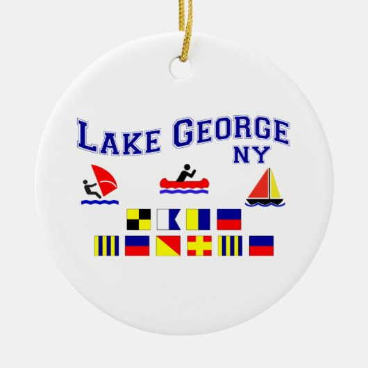 Signal-Flaggen See-Georges NY Keramik Ornament (Vorne)