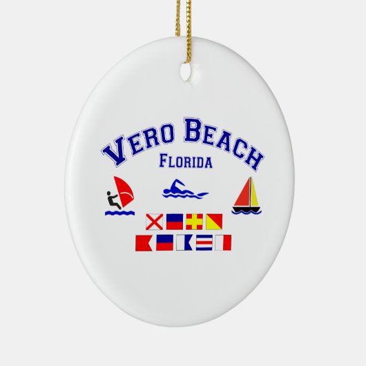 Signal-Flaggen Vero Beach FL Keramik Ornament (Rechts)