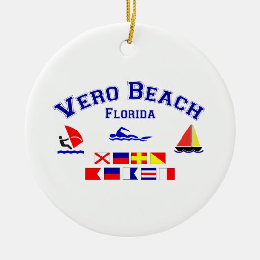 Signal-Flaggen Vero Beach FL Keramik Ornament (Vorne)
