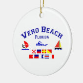 Signal-Flaggen Vero Beach FL Keramik Ornament (Links)