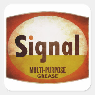Signal-Schmierfett Vintage-Schild verwittert Quadratischer Aufkleber