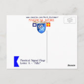 Signalbuchstabe A (Alfa) Postkarte (Rückseite)