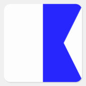 Signalbuchstabe A (Alfa) Quadratischer Aufkleber (Vorderseite)