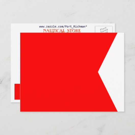 Signalbuchstabe B (Bravo) für die Wasserläufe Postkarte (Vorne/Hinten)