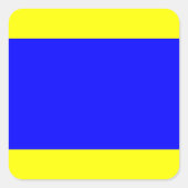 Signalbuchstabe D (Delta) Quadratischer Aufkleber (Vorderseite)