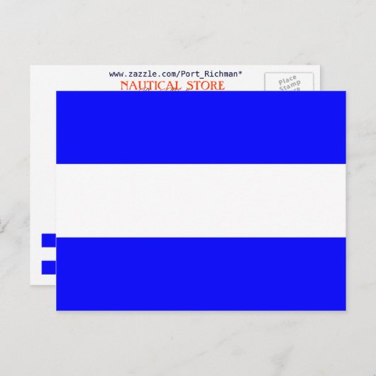 Signalbuchstabe J der nautischen Alphabet-Flagge Postkarte (Vorne/Hinten)