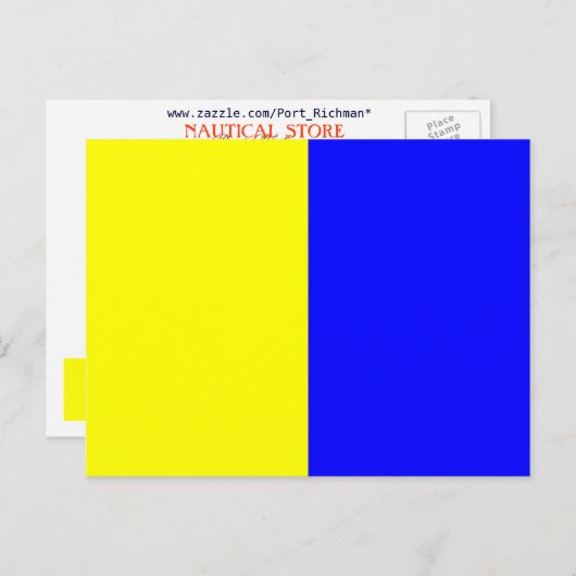 Signalbuchstabe K der nautischen Alphabet-Flagge Postkarte (Vorne/Hinten)