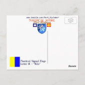 Signalbuchstabe K der nautischen Alphabet-Flagge Postkarte (Rückseite)