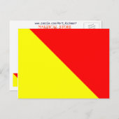 Signalbuchstabe O der nautischen Alphabet-Flagge Postkarte (Vorne/Hinten)