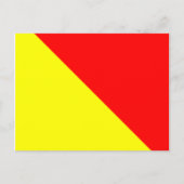 Signalbuchstabe O der nautischen Alphabet-Flagge Postkarte (Vorderseite)