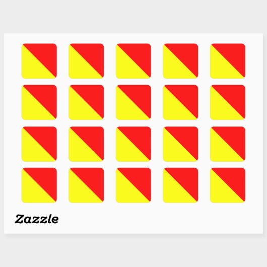 Signalbuchstabe O (Oscar) Quadratischer Aufkleber (Blatt)