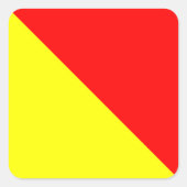 Signalbuchstabe O (Oscar) Quadratischer Aufkleber (Vorderseite)