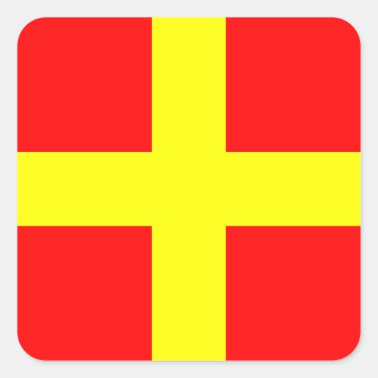 Signalbuchstabe R (Romeo) der Wasserzeichenschild Quadratischer Aufkleber (Vorderseite)
