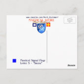 Signalbuchstabe S der nautischen Alphabet-Flagge Postkarte (Rückseite)