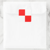 Signalbuchstabe U (Uniform) der optischen Fahne Quadratischer Aufkleber (Tasche)