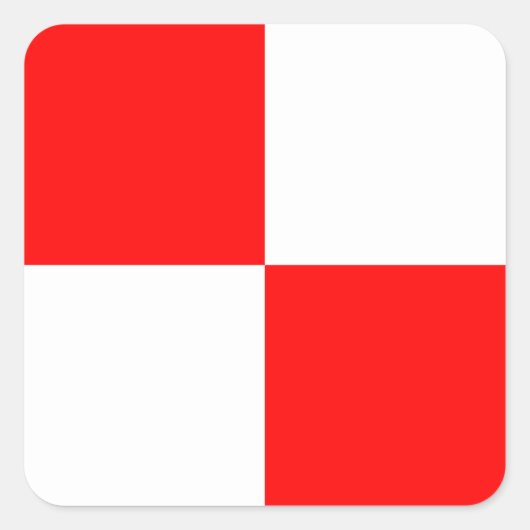 Signalbuchstabe U (Uniform) der optischen Fahne Quadratischer Aufkleber (Vorderseite)