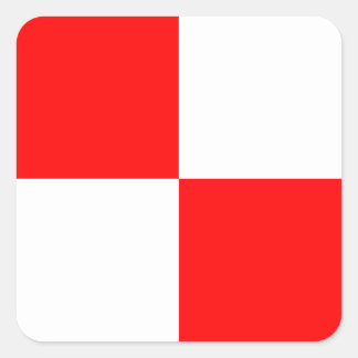 Signalbuchstabe U (Uniform) der optischen Fahne Quadratischer Aufkleber