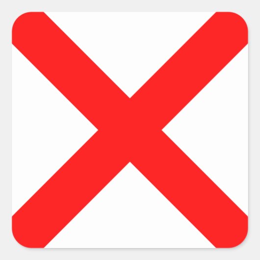 Signalbuchstabe V (Victor) Quadratischer Aufkleber (Vorderseite)