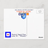 Signalbuchstabe W der nautischen Alphabet-Flagge Postkarte (Rückseite)