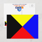 Signalbuchstabe Z der nautischen Alphabet-Flagge Postkarte (Vorne/Hinten)